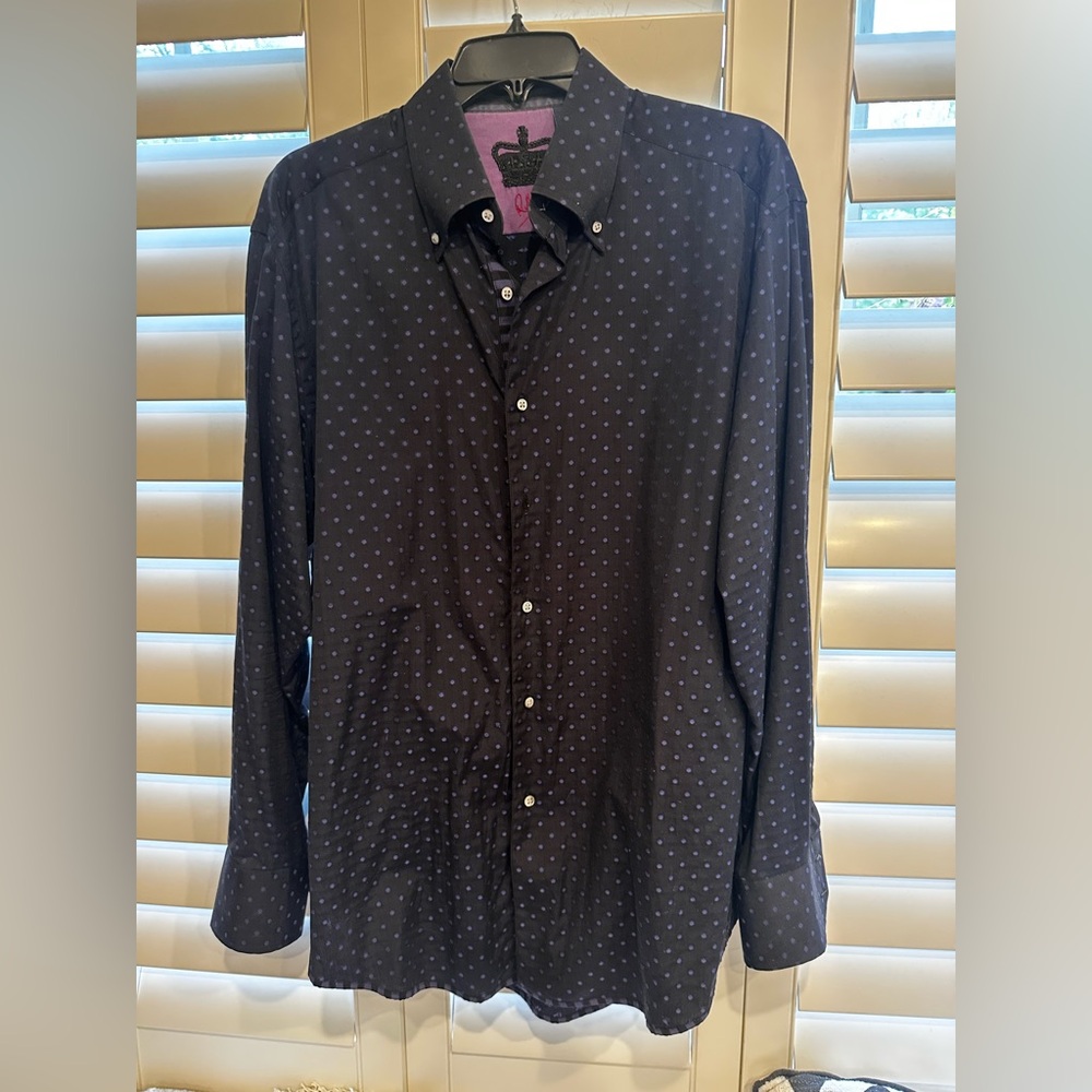 Robert Graham Men's Black Polka Dot Shirt